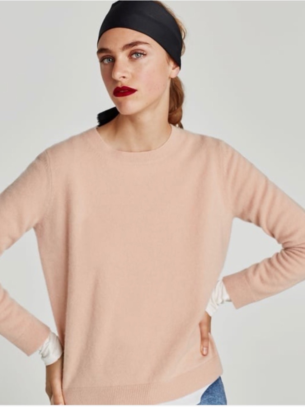 Roundneck 100% Cashmere Sweater Knitwear Pink / Blush